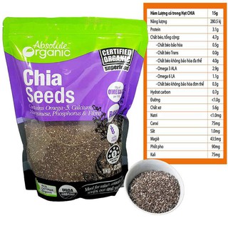Hạt chia Úc tím Absolute Organic Chia Seeds 1kg
