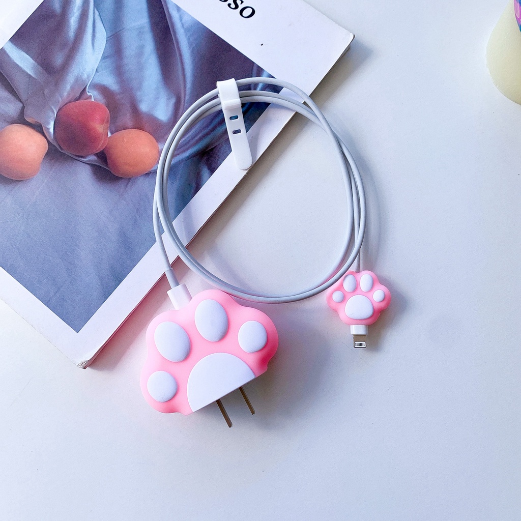Phụ kiện bảo vệ dây cáp sạc usb 18w 20w hình chú heo dễ thương thích hợp cho iphone ipad