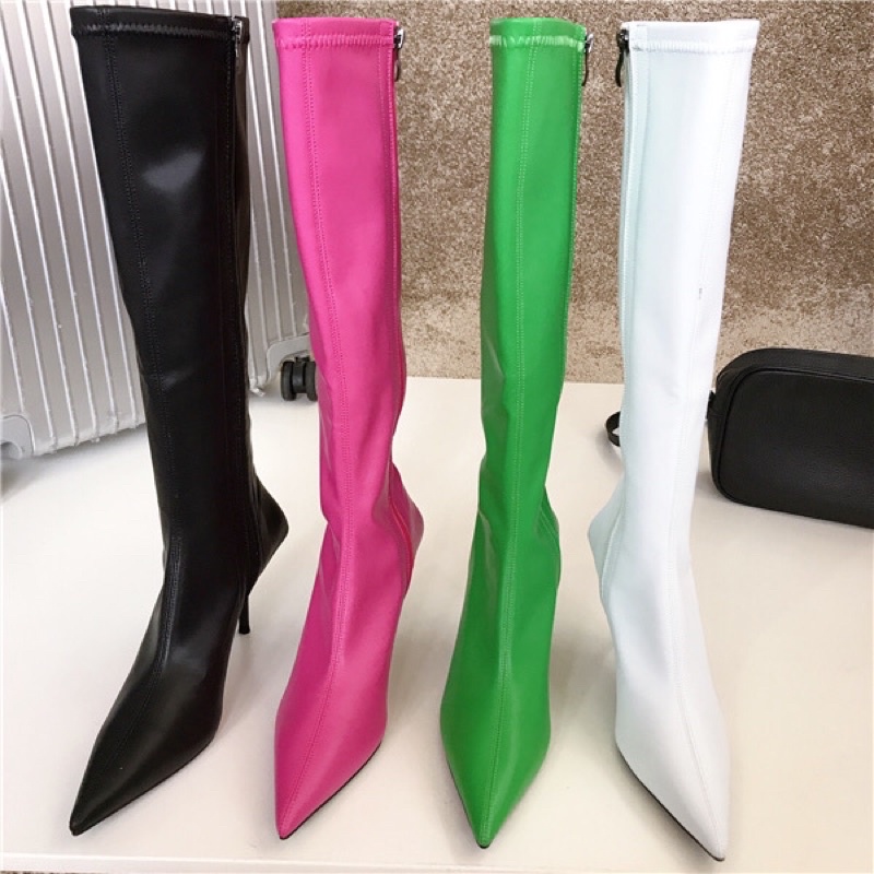 ORD ẢNH THẬT /Boots nữ thời trang trendy da lì cao 8 phân