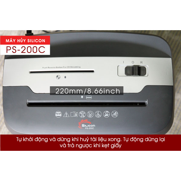 Máy hủy tài liệu Silicon PS-200C | Công Nghệ Mỹ - Hàng Chính Hãng