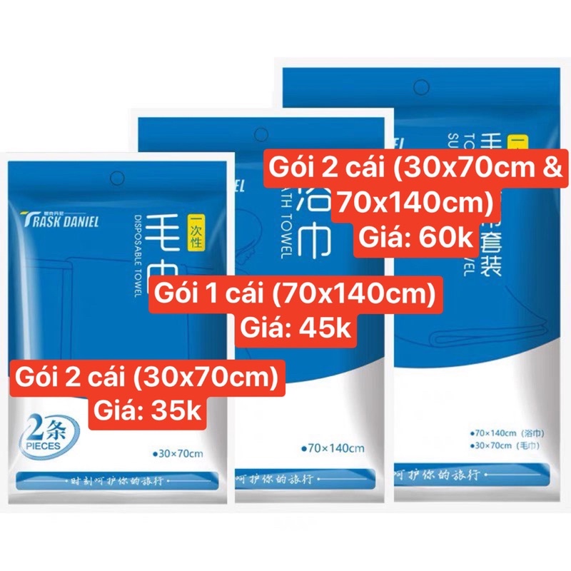 Khăn tắm khô dùng 1 lần tiện dụng khi đi du lịch. Disposable towel.