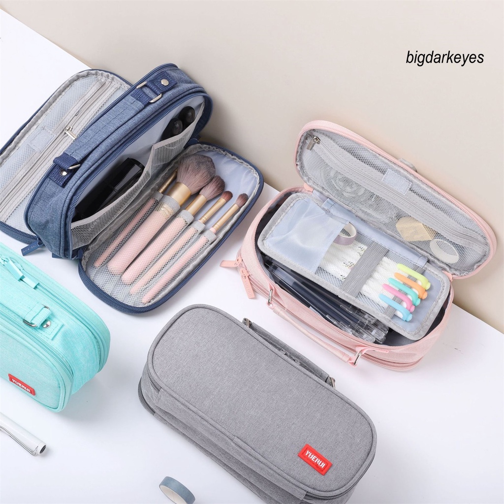 Túi Đựng Bút Chì Bằng Vải Bạt Sức Chứa Lớn Với Tay Cầm Dễ Mang Theo Cho Trường Học