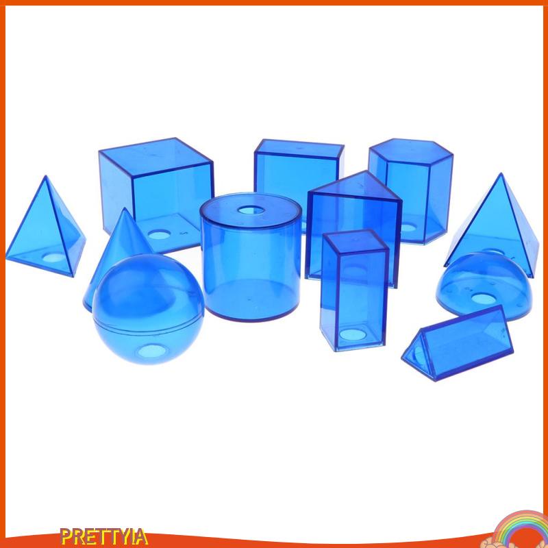 Bộ Đồ Chơi Hình Học 3D Màu Trơn Hỗ Trợ Dạy Toán Cho Bé