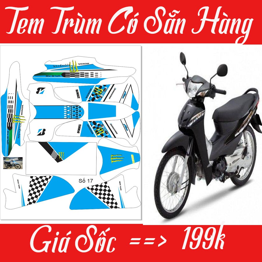 Tem Trùm Xe Wave Sẵn Hàng Giá Rẻ