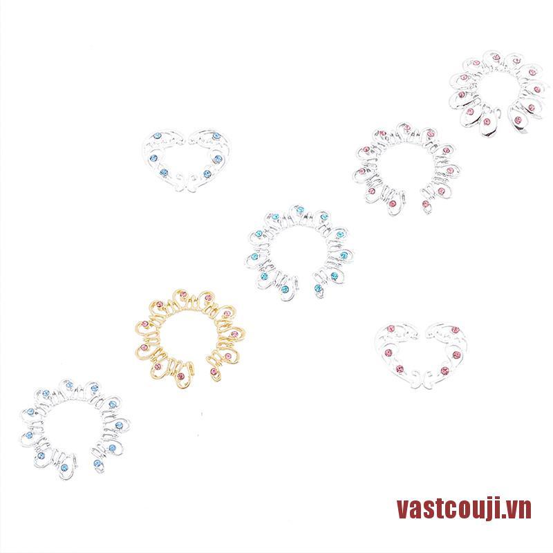 Bộ 2 Vòng Kẹp Núm Vú Giả Bằng Thép Không Gỉ Không Cần Khoan Lỗ