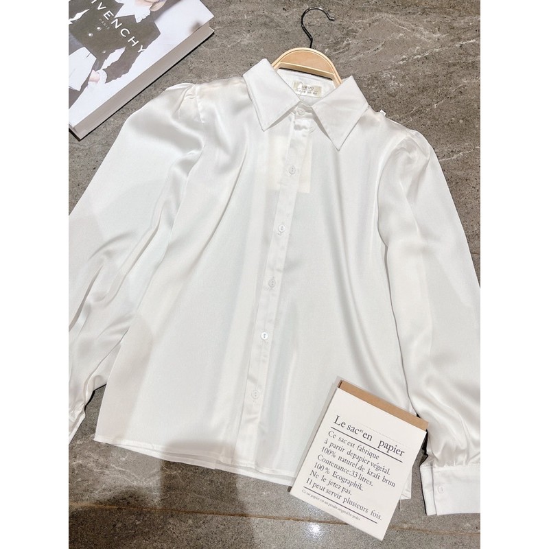 [Mã FASHIONHOT19 giảm 10K đơn bất kỳ] ANU58 - ÁO SƠ MI NỮ LỤA TRẮNG CỔ ĐỨC DÀI TAY | BigBuy360 - bigbuy360.vn