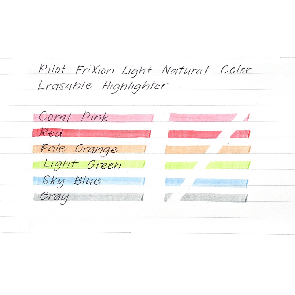 Set 6 bút dạ quang xóa được Pilot FriXion Light Natural Color Erasable Highlighter - Natural Colors