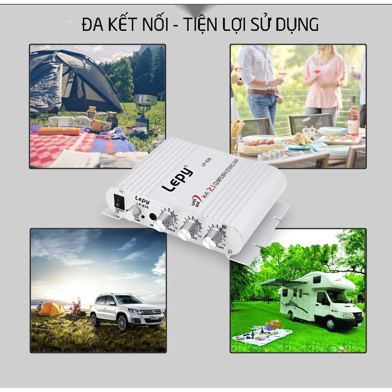 (BH 12 Tháng) Bộ Khuếch Đại Âm Thanh Ampli Mini Lepy 838 Tặng Kèm Cục Nguồn 12V3A Cho Âm Thanh Sắc Nét - Lỗi 1 Đổi 1