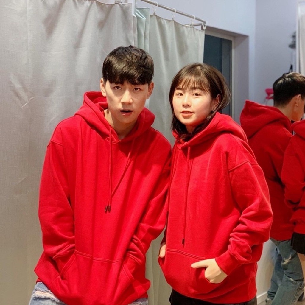 Áo khoác hoodie nỉ trơn unisex nam nữ có mũ phom rộng 2 túi trước