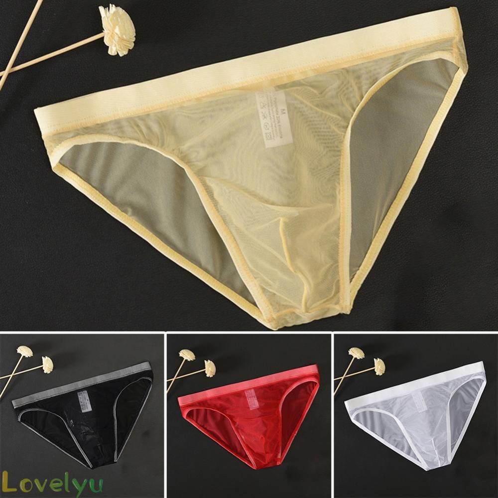 ◀READY▶Mens See Through Briefs Boxer Shorts Transparent Mesh Pouch Underwear Panties# Good Quality