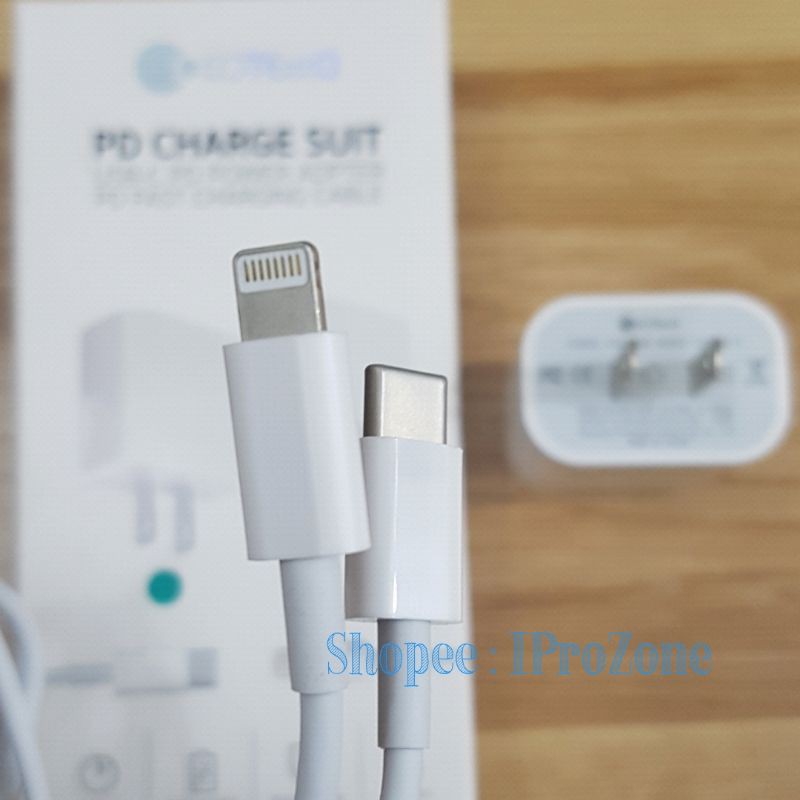 Bộ củ sạc , cáp sạc nhanh PD 20 W cho IPhone 12 Pro Max, 11 Pro Max chính hãng COTEetCI , Type C to IPhone