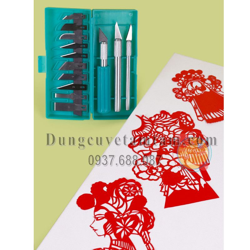 [ TÂM TÂM ]-Dao trổ Mont Marte 13 đầu lưỡi, Mont Marte Hobby Knife Set SK5 Blades 13pc-
