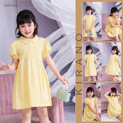 Váy Polo Tay Bồng Bé Gái Cotton(100%)