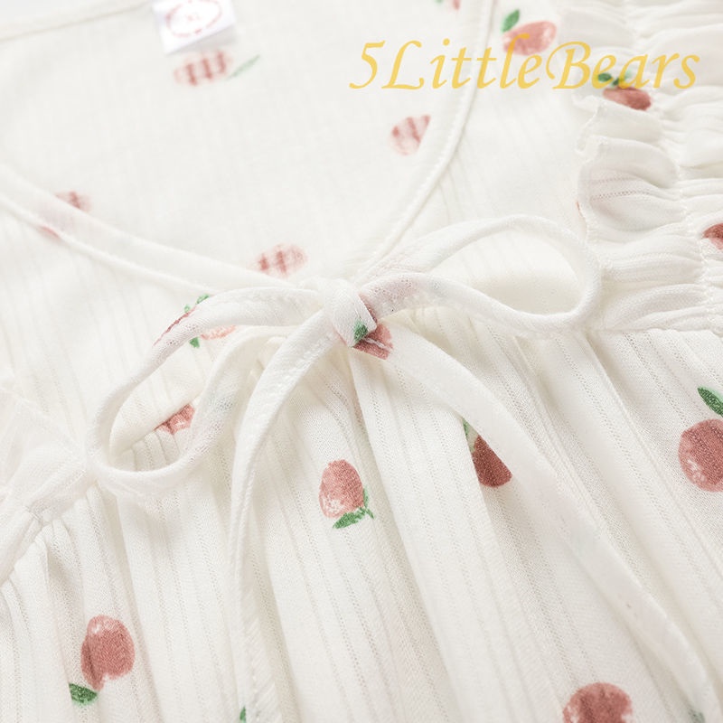 Đầm Ngủ Dáng Dài Vải Cotton 100% Tay Ngắn Cổ Tròn Đính Nơ Kiểu Công Chúa Kiểu Nhật Bản Thời Trang Mùa Hè Cho Nữ