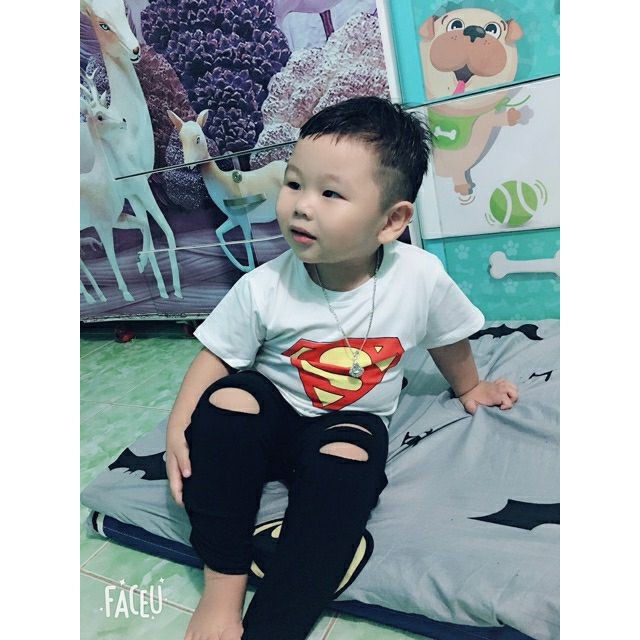 Áo thun SPMAN thần thánh cho bé 8-18kg TTS