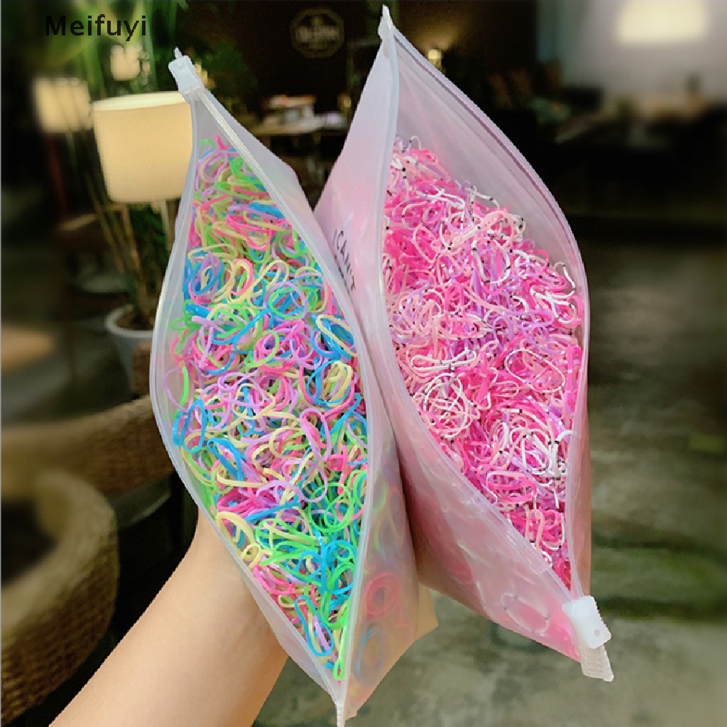 [Meifuyi] 1000Pcs Children Hair Bands Girls Women Colorful Elastic Band Hair Rope Headband VN439