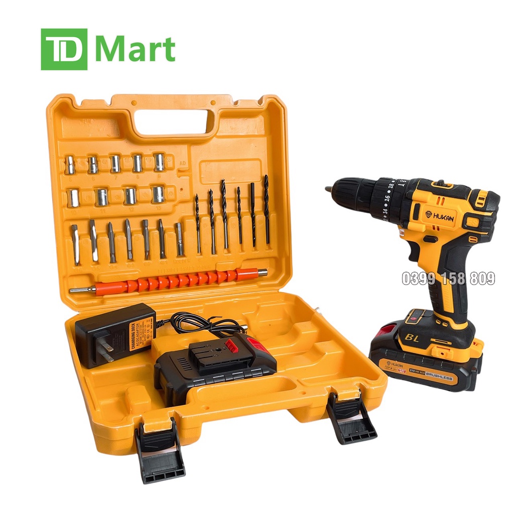 Máy khoan pin HUKAN HK-XC8 không chổi than 3 chức năng