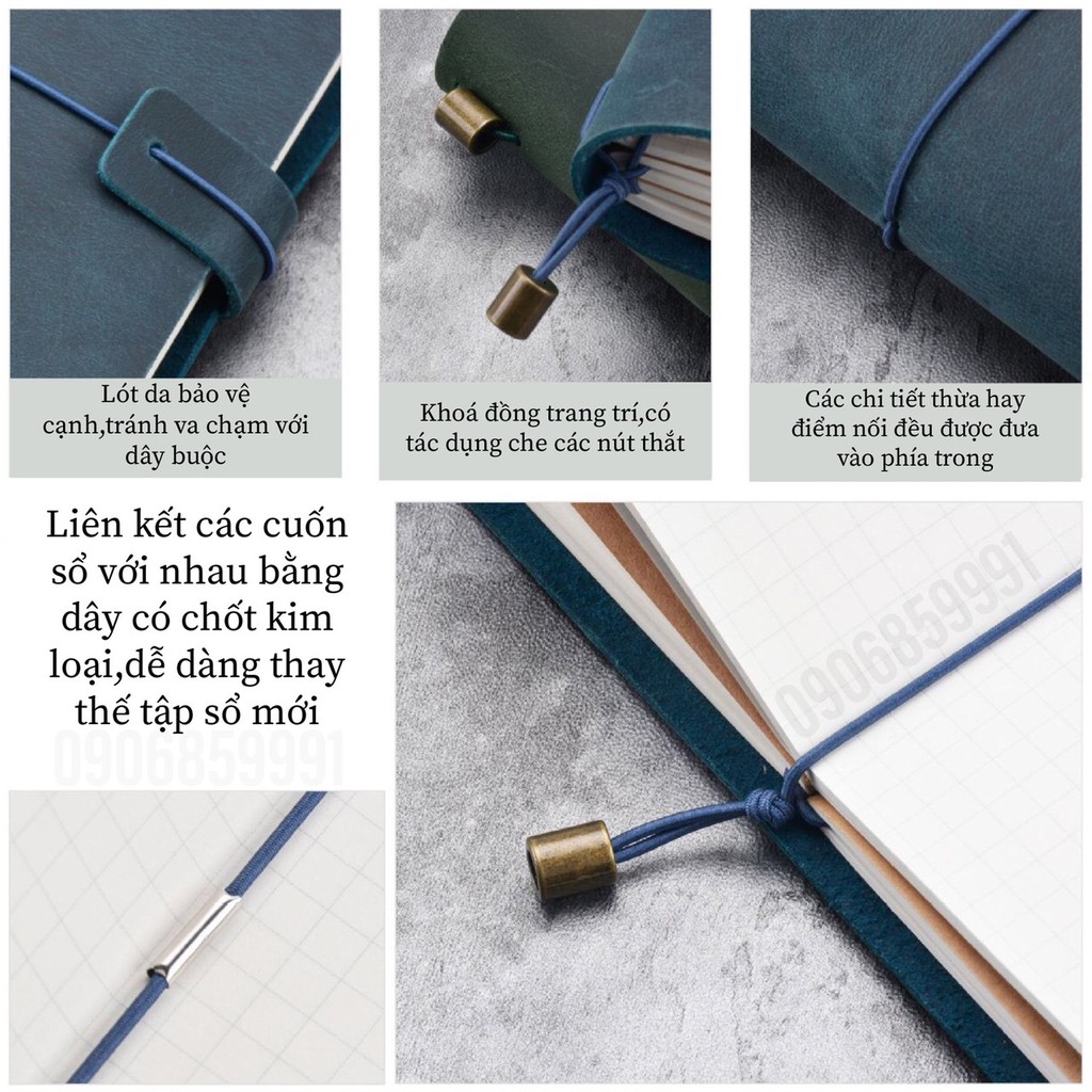 Sổ tay ghi chép hành trình Midori Traveler’s Notebook da thật