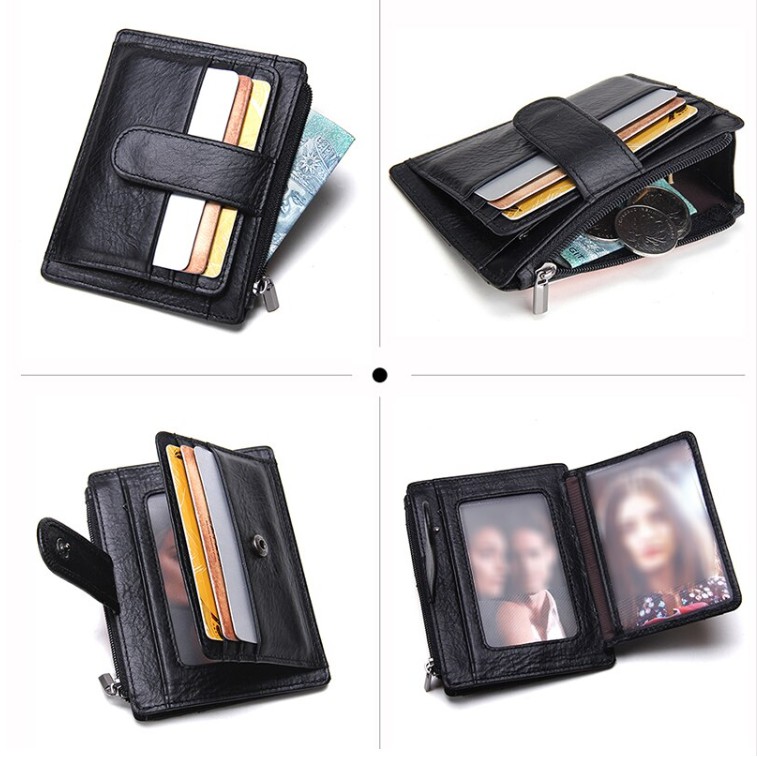 2020 Contact 1007 - Bảo Hành 2 Năm - Bóp Ví Bỏ Túi Tiện Dụng Da Ngựa Điên Women Wallet Genuine Bò - Nam Nữ