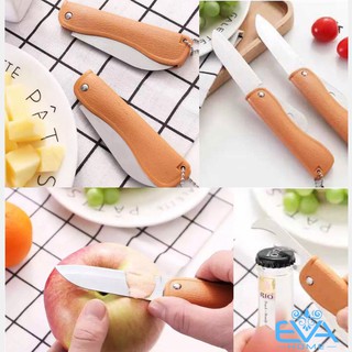 Combo 2 Dao Xếp Gọt Trái Cây Kèm Đồ Khui Bia 2 Trong 1