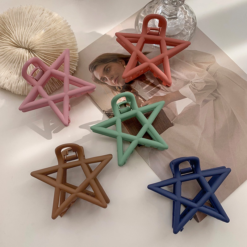 Kẹp Tóc Càng Cua Hình Ngôi Sao Năm Cánh Màu Trơn 7.5Cm