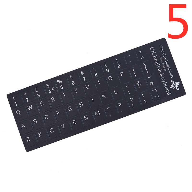 Miếng Dán Thay Thế Bàn Phím Tiếng Anh Màu Trắng Đen Cho Bất Kỳ PC