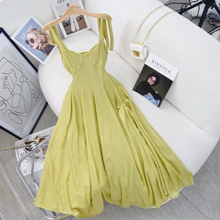 ĐẦM MIDI 2S XANH BƠ HOTTREND