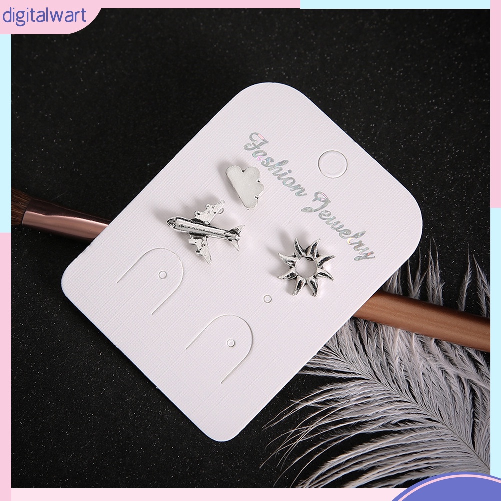 Bộ 3 bông tai thời trang hình máy bay/mặt trời/mây cho nữ