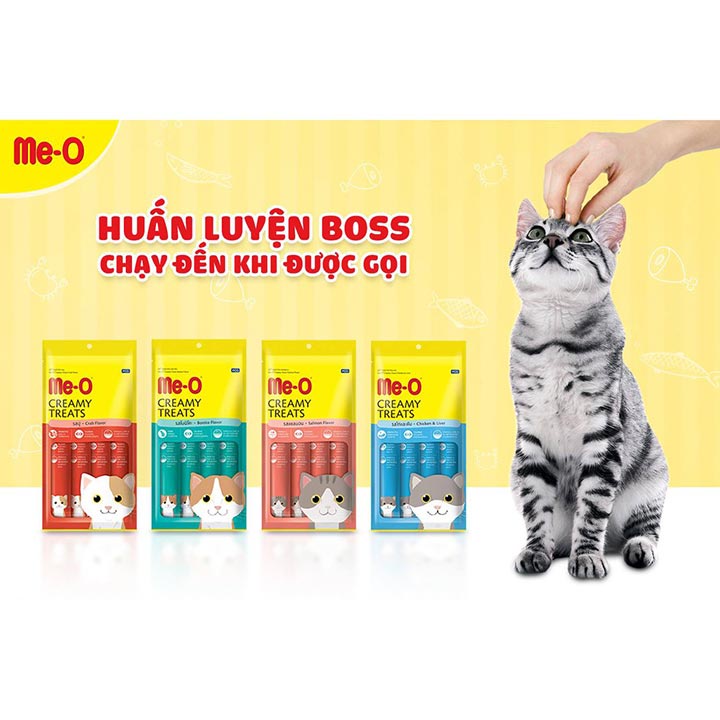 Kem súp thưởng Me-O Creamy Treats 15g (1 thanh) dành cho mèo - CutePets