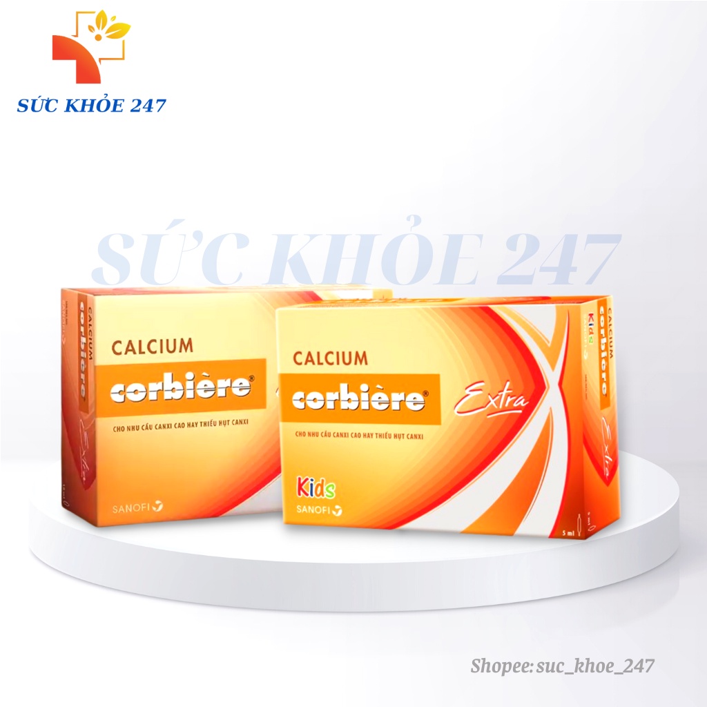 CALCIUM Corbiere Extra - Giúp Bổ Sung Canxi Cho Cơ Thể Ở Trẻ Em & Người Lớn Hộp 30 Ống