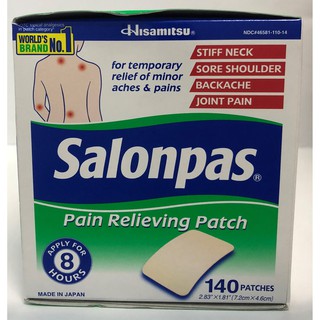 Cao dán giảm đau Salonpas theo tiêu chuẩn Mỹ - Pain Relieving Patch 140 miếng