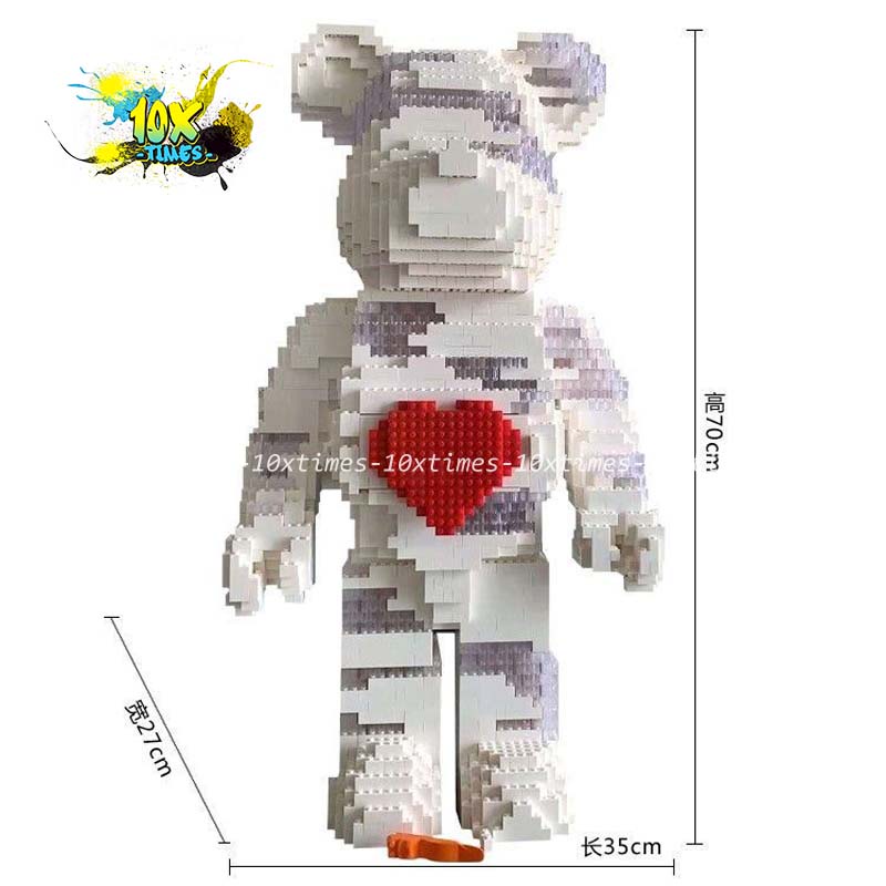 (SẴN 70Cm) mô hình lắp ráp 3d gấu Bearbrick Iron man 1000% có đèn led quà tặng sinh nhật bạn gái, bạn trai 10xtimes