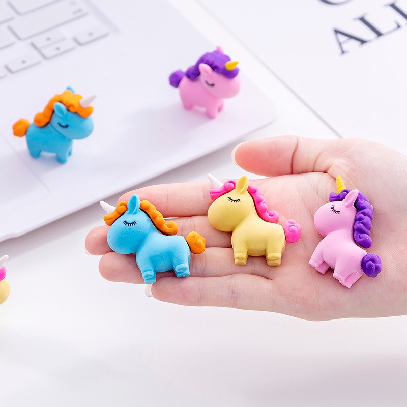 SÉT 5 CÁI CỤC GOM TẨY HÌNH UNICORN, MÀU SẮC DỄ THƯƠNG, LÀM QUÀ CHO BÉ YÊU