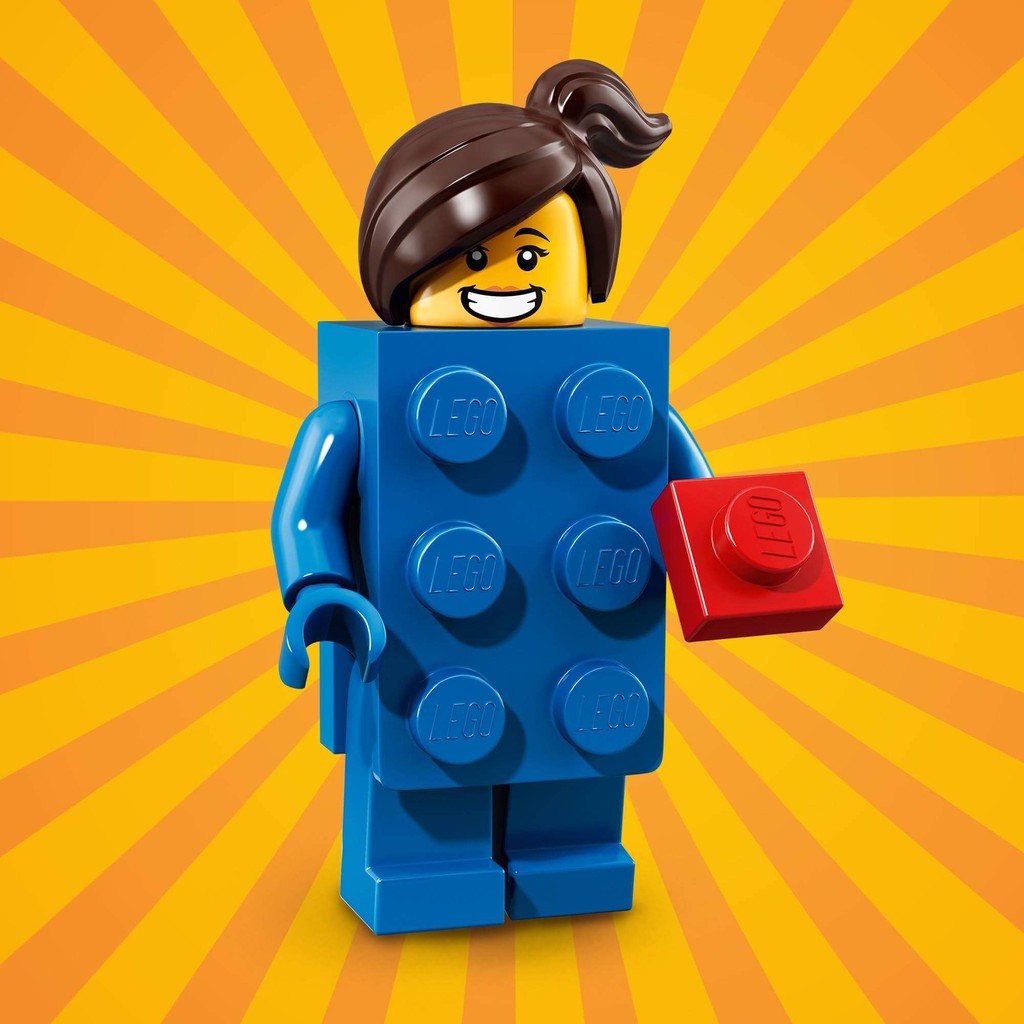 LEGO Minifigures Cô Nàng Gạch Xanh Brick Suit Girl 71021 Series 18