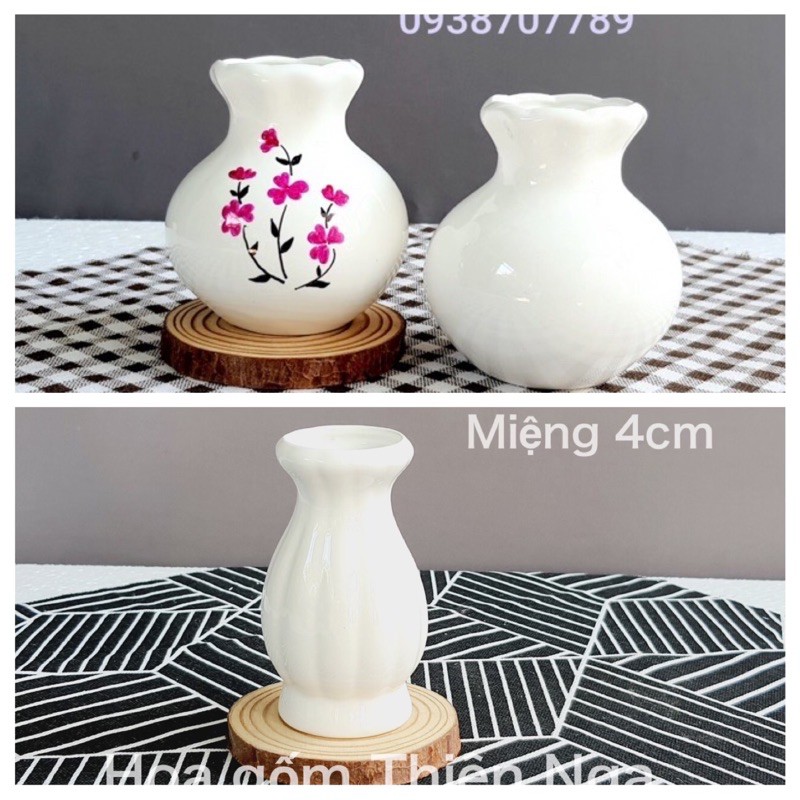 Lọ hoa gốm sứ mini - cao 9cm