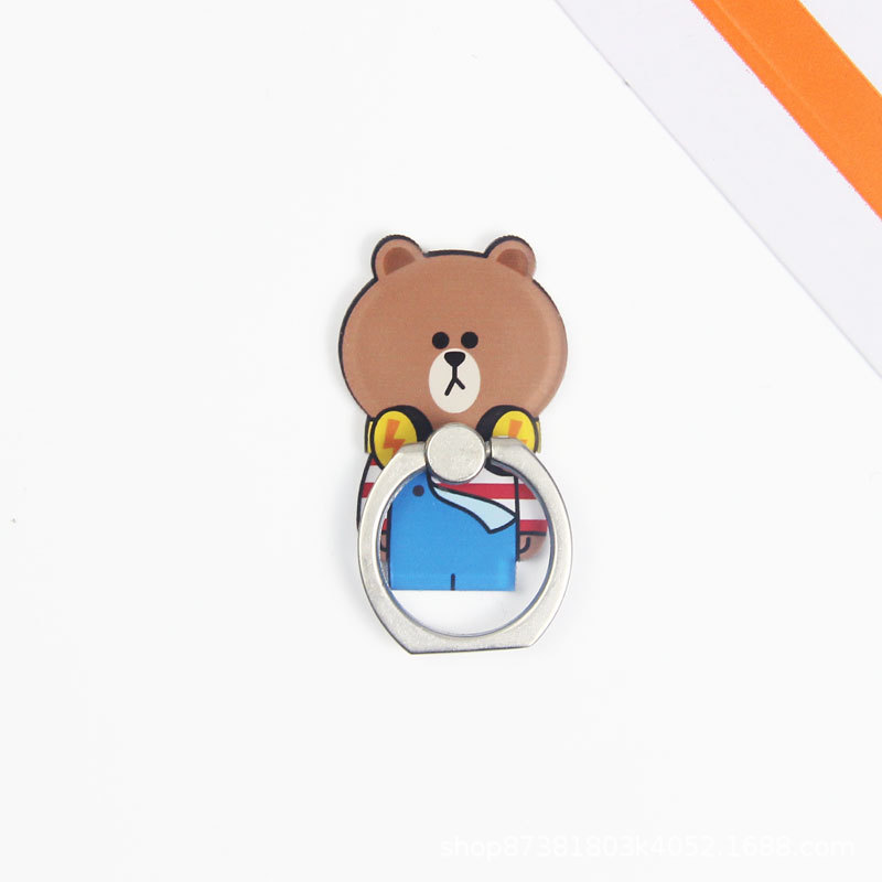New Line Friends Korean Cartoon Cute Rabbit Cony Bear Brown Couple Mobile Phone Ring Holder Cell Phone Bracket Dây điện thoại di động | BigBuy360 - bigbuy360.vn