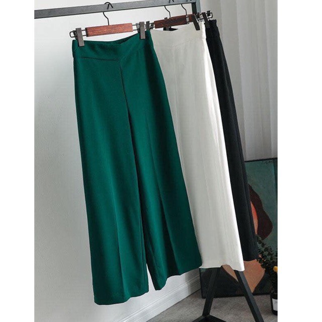 quần culottes dáng dài khóa sườn chất cát hàn cao cấp