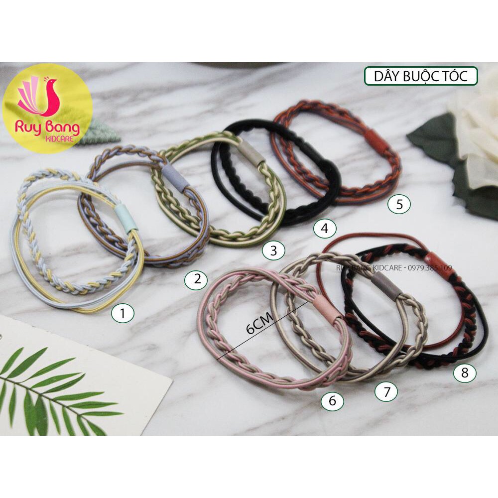 Dây buộc tóc siêu dai phong cách Hàn Quốc - Cột tóc sợi tết đôi
