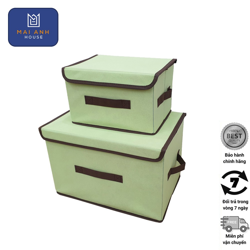 Set 2 hộp đựng đồ đa năng có nắp vải không dệt Mai Anh House