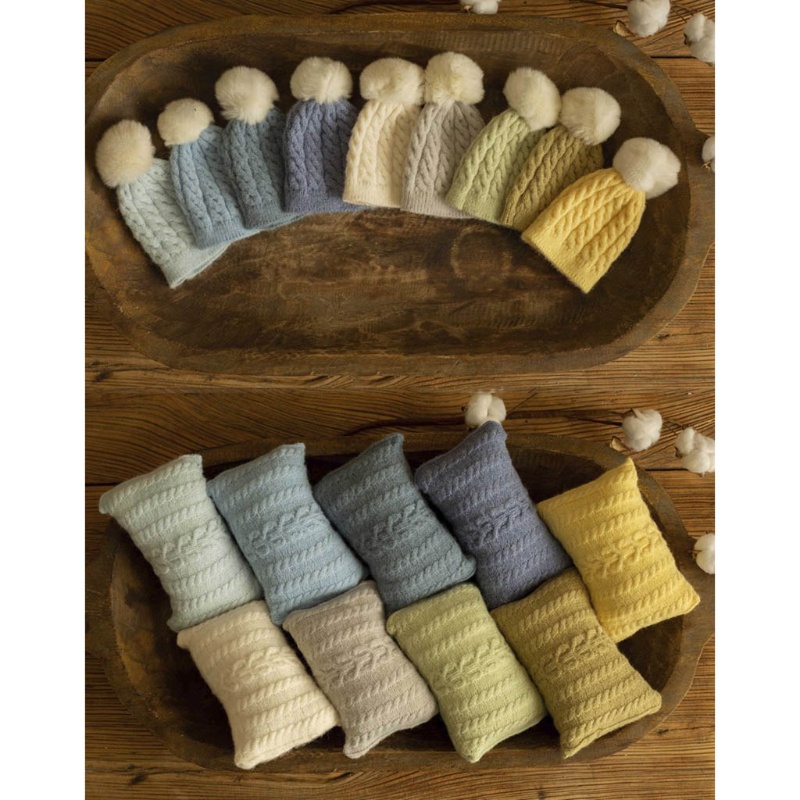 Bộ Phụ Kiện Gối Và Mũ beanie Dùng Chụp Ảnh Cho Bé Sơ Sinh