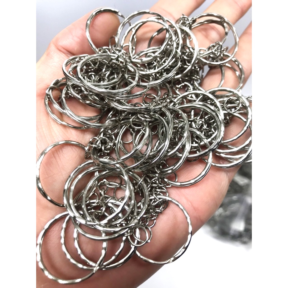 Combo 100 Khoen làm móc khóa - MẪU RĂNG CƯA - đường kính 2.4cm . màu bạc  xi sáng bóng chất lượng tối