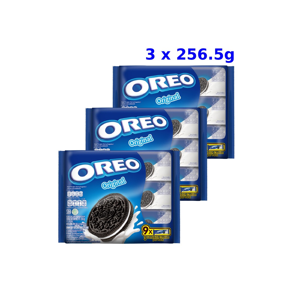 Combo 3 Khay Bánh Quy Oreo Vị Vani, 256.5g x 3