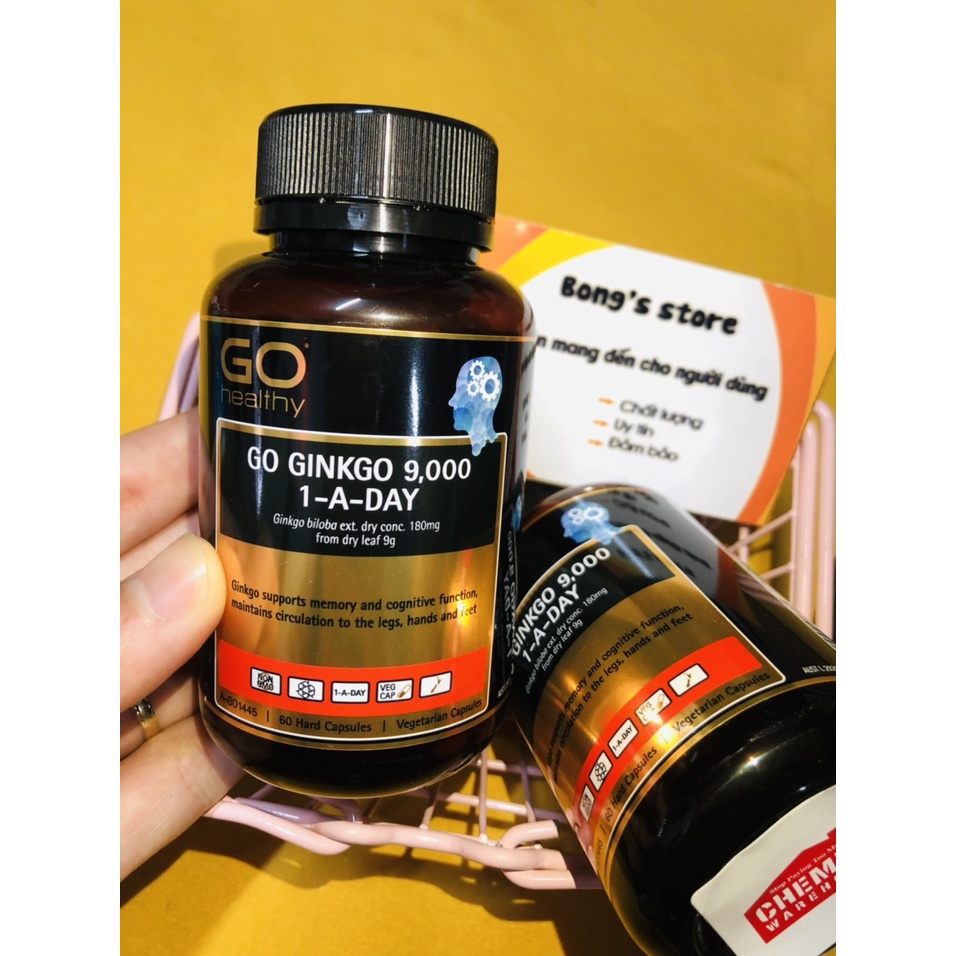 Viên Uống Bổ Não GO GINKGO 9000 Lọ 60 Viên - Úc