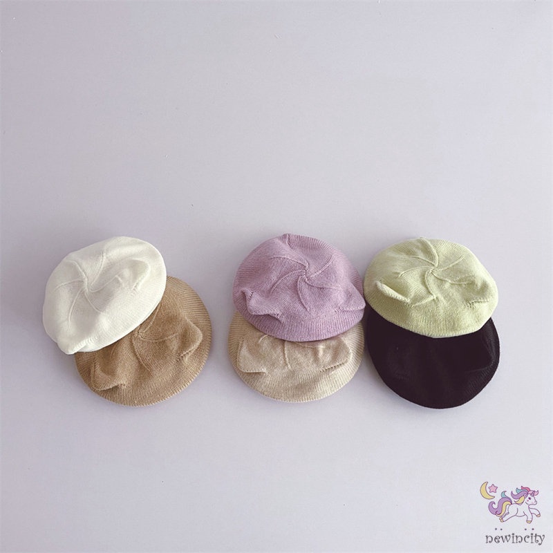 Mũ Beret Dệt Kim Màu Sắc Đáng Yêu Cho Bé Gái