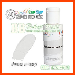 Màu thực phẩm GEL Unicorn Color 40 - Màu TRẮNG - Chai 28gr