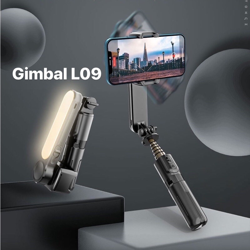 Tay gậy chống rung gimbal L09 có đèn Led