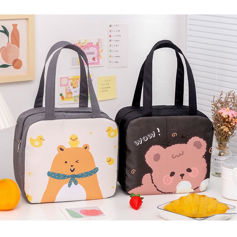 [Nhiều Mẫu] Túi giữ nhiệt họa tiết hoạt hình dễ thương vải Oxford cao cấp chống thấm #T11-1