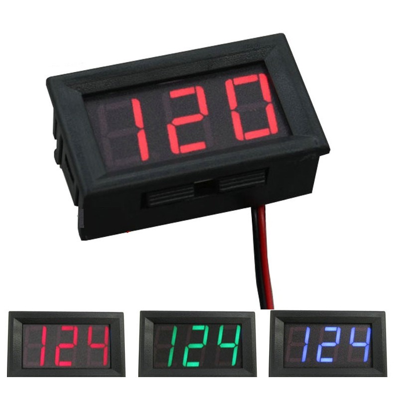 DC 5-120V 2 Wires 0.56inch Mini Voltmeter Digital Voltage Tester for Auto Car LED Display Gauge