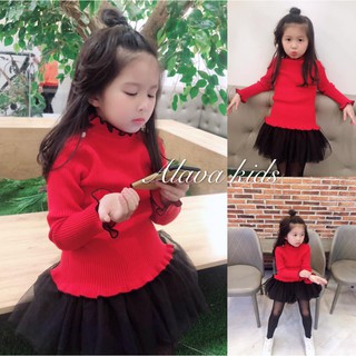 Áo len cổ, tay bèo