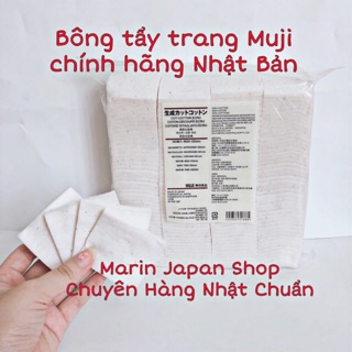(Đủ bill, chuẩn store Nhật) Bông tẩy trang hữu cơ Muji Nhật Bản